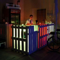 Деревянная барная стойка с подсветкой БС78